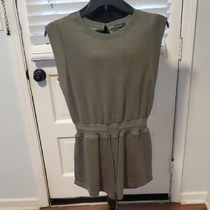 Ofeefan Olive Green Sleeveless Romper
